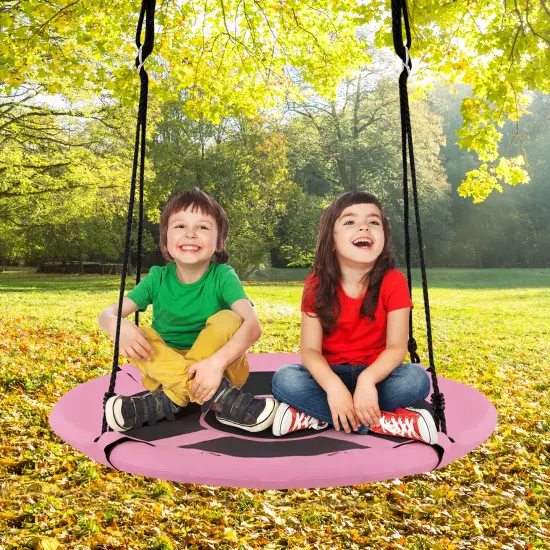 2-in-1 40 Inch Kids Hanging Chair Detachable Swing Tent Set Pink {2}