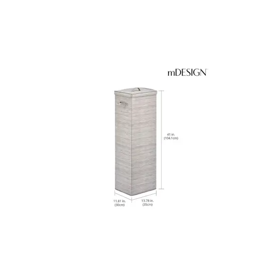 mDesign Tall Gift-Wrapping Paper Storage Box with Handles + Removable Lid {3}