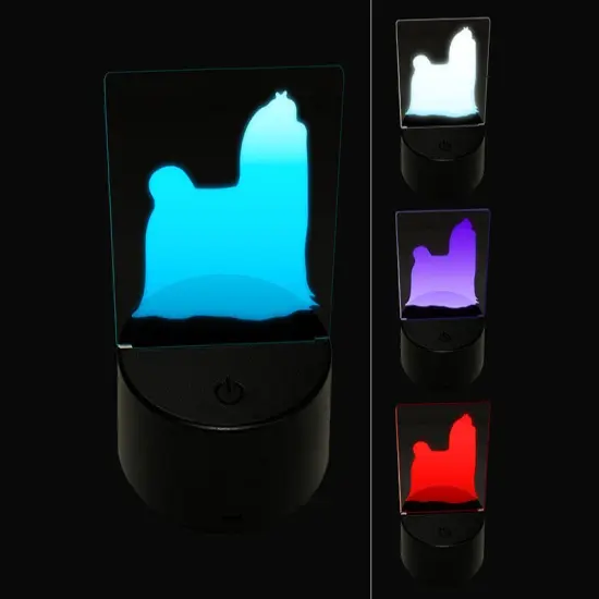 Maltese Dog Solid 3D Illusion LED Night Light Sign Nightstand Desk Lamp {1}