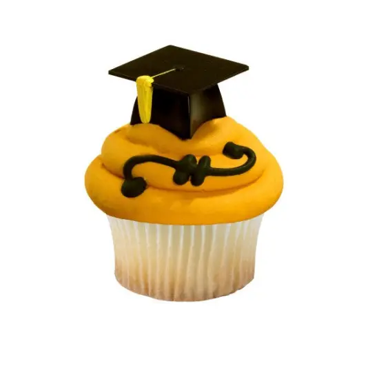 3D Grad Hat DecoPics&reg; Cupcake Decoration, 12ct {1}