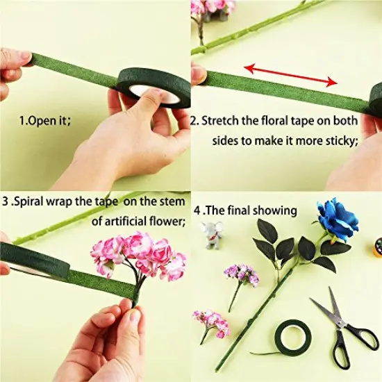 1/2" Wide Dark Green Floral Tapes for Bouquet Stem Wrapping and Floral Crafts Supply {3}