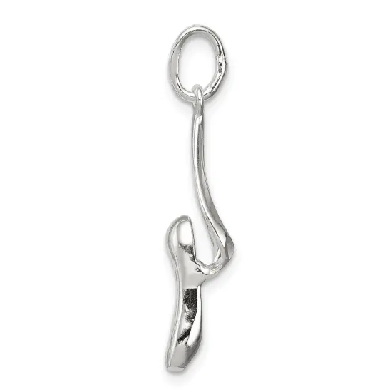 Sterling Silver Ballet Slipper Charm Jewerly 28mm x 11mm {3}