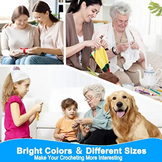 23 PCS Crochet Hooks, Ergonomic Handle Crochet Hooks Set for Arthritic Hands, Comfortable Smooth Crochet Needles Extra Long  Knitting Needles with Stitch Markers. {3}