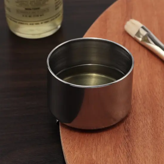 Creative Mark Stainless Steel Palette Cup 100ml, 3 Pack with Sturdy Clip for Palette Attachment- 2-3/8" Diameter Paint Cup for Artists, Students, Professionals {4}