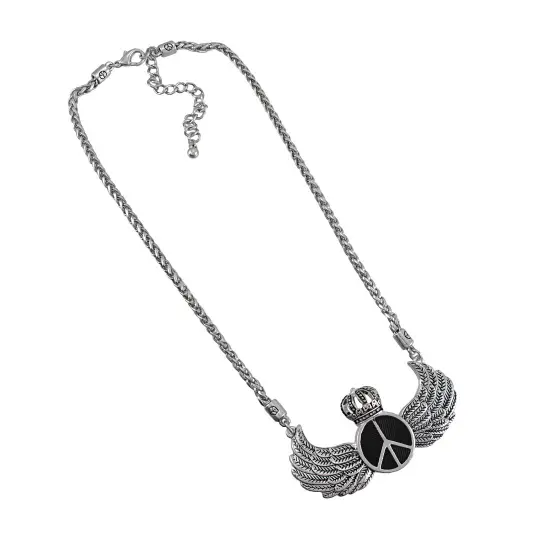 Royal Winged Peace Sign Necklace and Dangle Earrings Set {6}