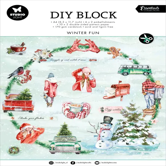 Studio Light Essentials DIY Block Paper 32/Pkg-Nr. 59, Winter Fun {1}