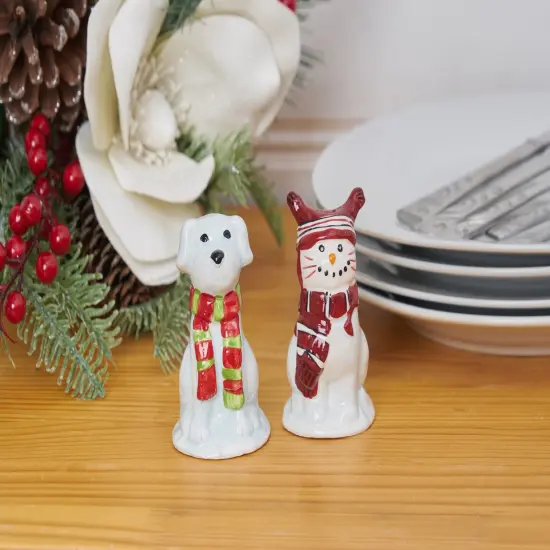 Christmas Dog/Cat Salt & Pepper Shakers Set of 2 {3}