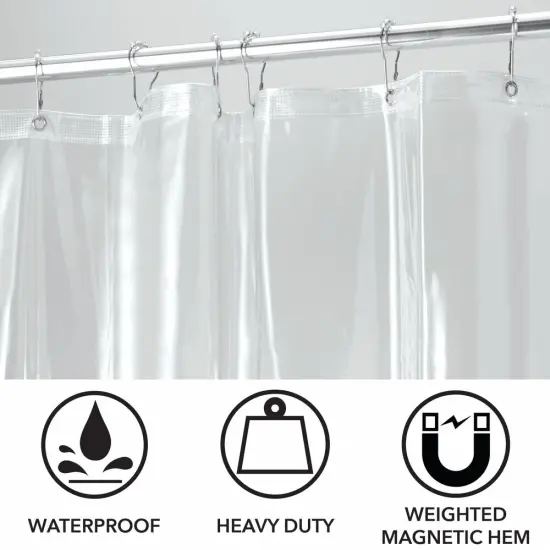 mDesign Premium Waterproof Vinyl Shower Curtain Liner {3}