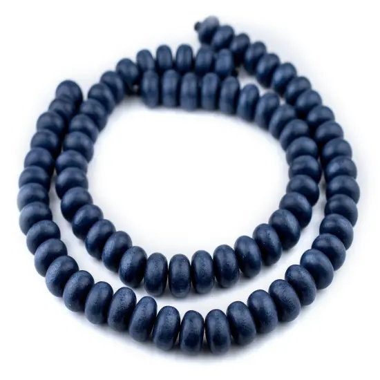 The Bead Chest Cobalt Blue Abacus Natural Wood Beads (10x15mm): Organic Eco-Friendly Wooden Bead Strand for DIY Jewelry, Crafts, Necklace and Bracelet Making {3}