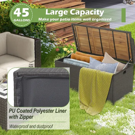 45 Gallon Outdoor Storage Box Bench with Zippered Liner {6}