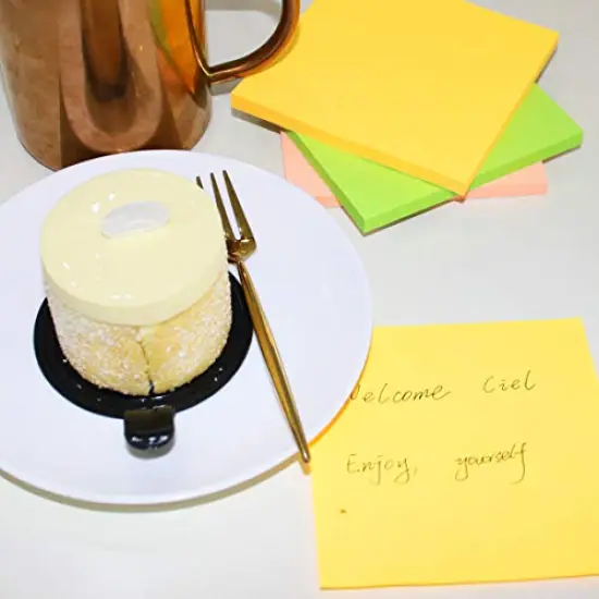 8-Pack Sticky Notes 3x3 Inches Bright Colors Self-Stick Pads Easy to Post for Home, Office, Notebook 82 Sheets per Pad {3}