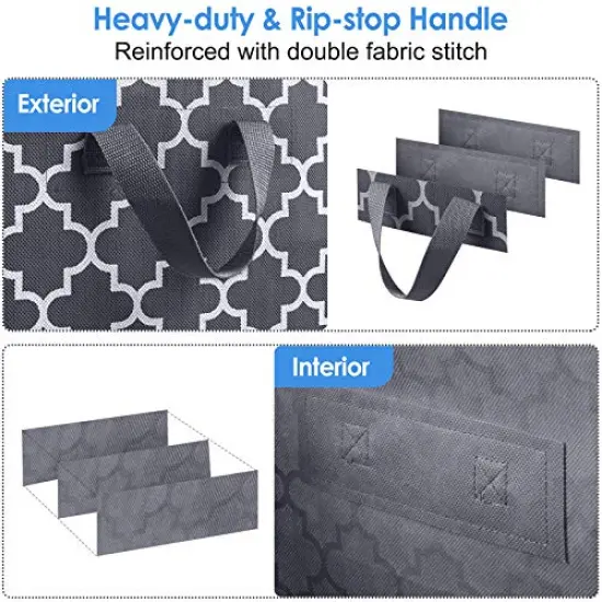 WISELIFE Storage Bags [3 Pack/100L] Large Blanket Clothes Organization and Storage Containers for Comforters,Bedding, Foldable Organizer with Reinforced Handle, Clear Window, Sturdy Zippers,Gray {3}