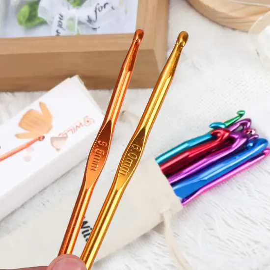 24 Pieces Crochet Hooks,High Quality Coloured Aluminium Crochet Needles for Crocheting Yarn, Ergonomic Handle Crochet Hook Set,Crochet Needle Set Suitable for Beginners Adults {5}