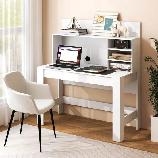 48 Inch Writing Computer Desk with Cable Management Hole Suitable for Any Room White {4}
