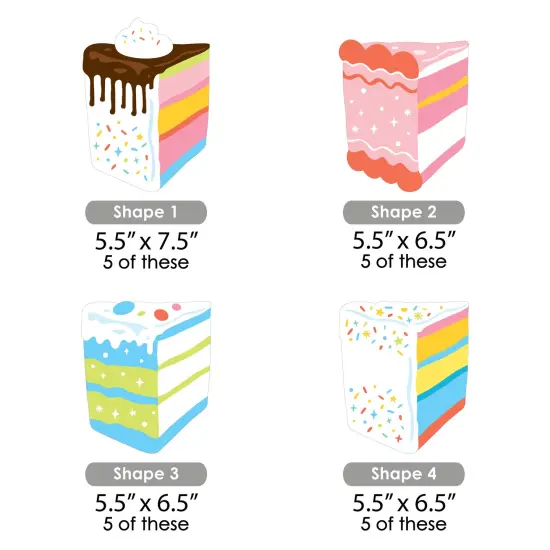 Big Dot of Happiness Cake Time - Decorations DIY Happy Birthday Party Essentials - Set of 20 {7}