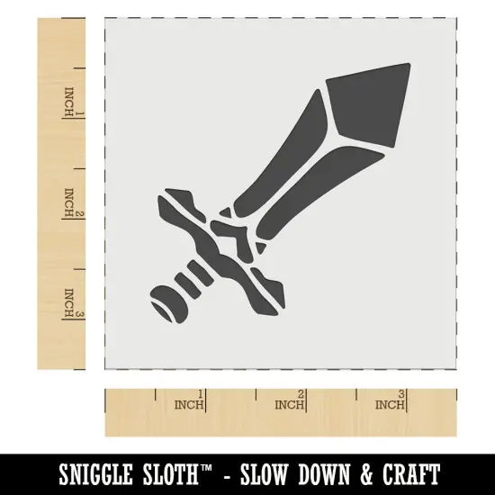 Sword Blade Fighter Fantasy Weapon Wall Cookie DIY Craft Reusable Stencil {5}