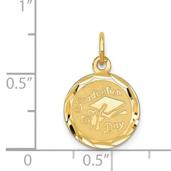 14K Yellow Gold Graduation Cap Diploma Charm Pendant Jewerly 20mm x 14mm {4}