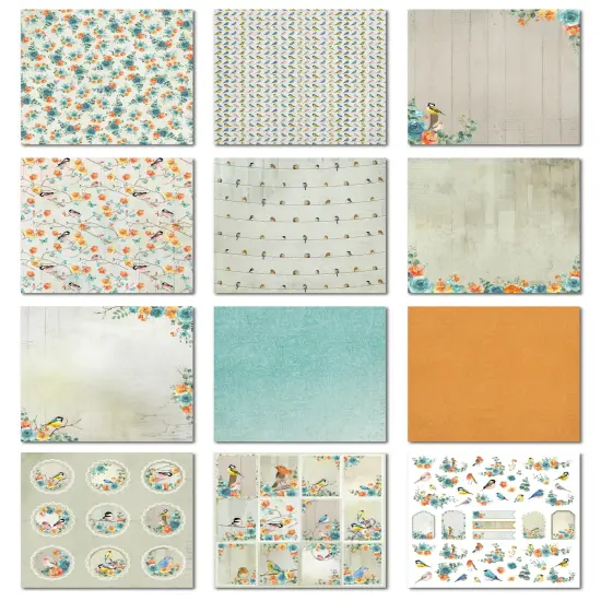 Little Birdie Woodland Stories Cardstock Pack 12"X12" 12/Pkg-Woodland Stories {3}