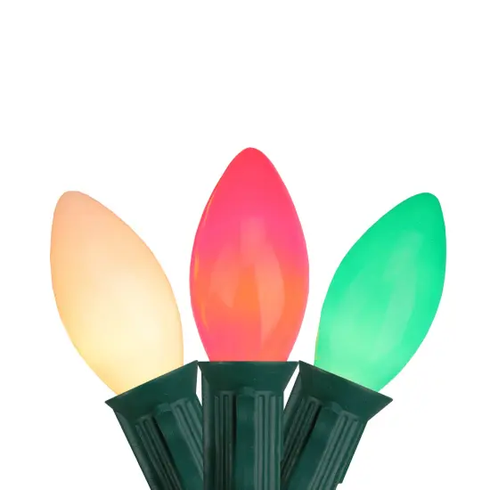 Northlight Opaque C9 Christmas String Lights - Green Red and White - 24' Green Wire - 25ct {3}