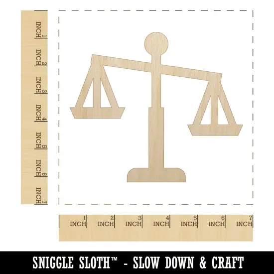 Tipping Scales of Justice Legal Lawyer Icon Unfinished Wood Shape Piece Cutout for DIY Craft Projects {1}
