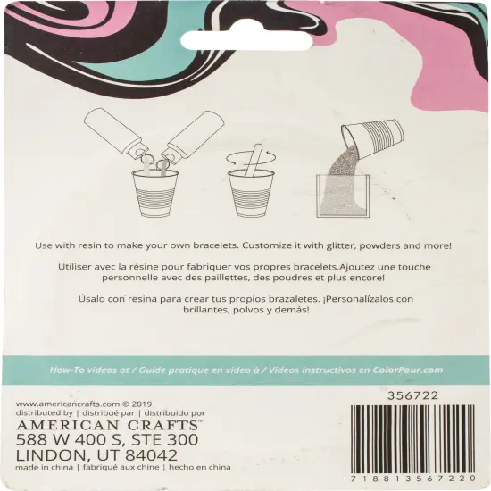American Crafts Color Pour Resin Mold-Facet Bangle Bracelet {4}