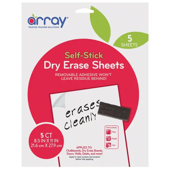 Dry Erase Sheets, 8.5" x 11" Plain, Pack of 5 {1}