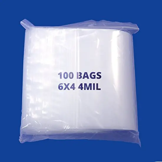 Clear Zipper Bags 4mil Poly Bags 6x4 (Package of 100) {2}