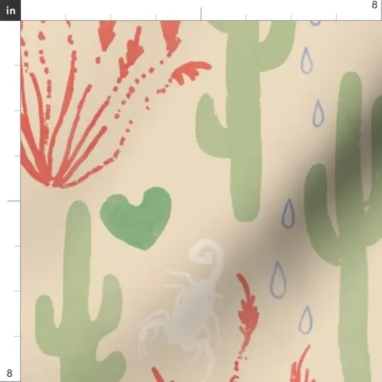 Various Fabrics by the Yard or Fat Quarter Neutral Southwest Muted Sun Cactus Cacti Lizard Scorpion Deserts Saguaro Custom Printed Fabric by Spoonflower {4}