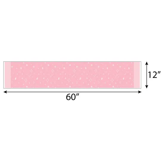 Big Dot of Happiness Pink Confetti Stars - Petite Simple Party Paper Table Runner - 12 x 60 inches {4}
