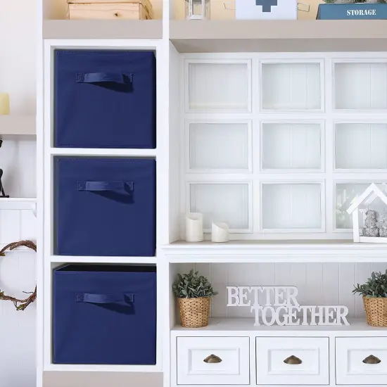 Sorbus Fabric Collapsible Cube Storage Bins Set (6 Pack) Royal Blue {6}