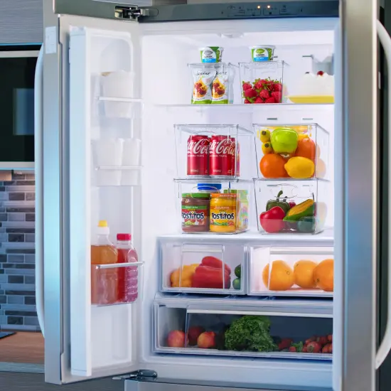 Sorbus Large Plastic Storage Bins with Lids - for Kitchen, Fridge, Cabinet, Pantry Organization and Storage - Clear Storage Bins (8 pack) {5}