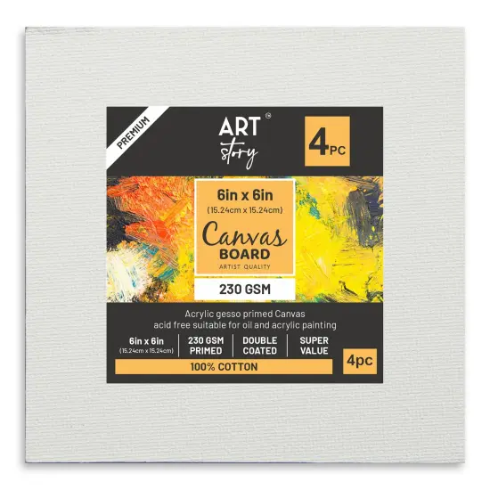 Little Birdie Canvas Board Square 6"X6" 4/Pkg-6"X6" {1}