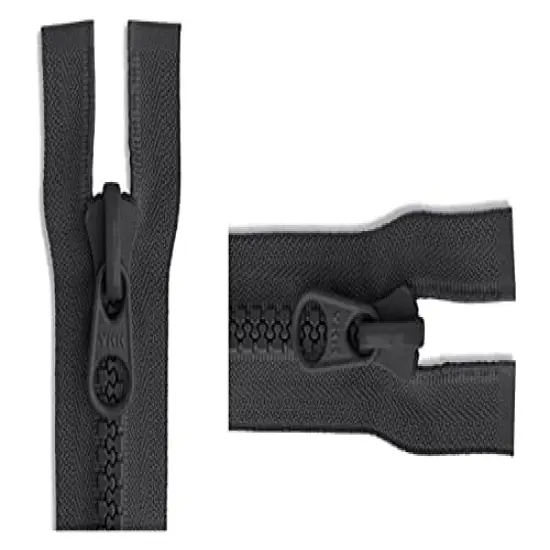 #10 Black Separating Molded Vislon Sleeping Bag & Tent YKK Zipper - Color: Black - Choose Your Length - Made in The United States (1 Zipper Per Pack) (100" Inches) {1}