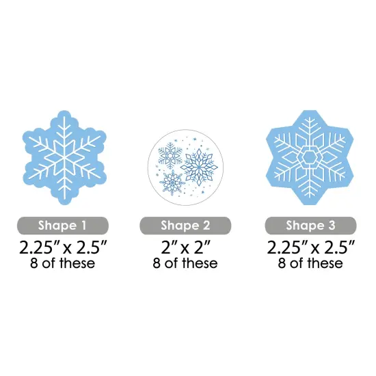 Big Dot of Happiness Blue Snowflakes - Paper Straw Decor - Winter Holiday Party Striped Decorative Straws - Set of 24 {3}