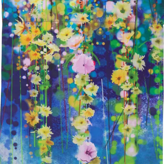 Northlight Watercolor Floral "Welcome" Outdoor Garden Flag 18" x 12.5" Blue {5}