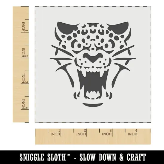 Ferocious Snarling Leopard Jaguar Jungle Cat Wall Cookie DIY Craft Reusable Stencil {6}