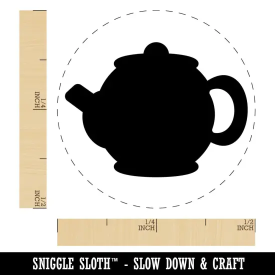 Teapot Kettle Solid Self-Inking Rubber Stamp for Stamping Crafting Planners Green {1}