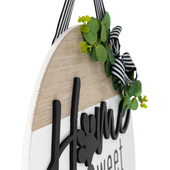 Northlight Home Sweet Home Paw Print Wall Sign - 15.75" White {7}