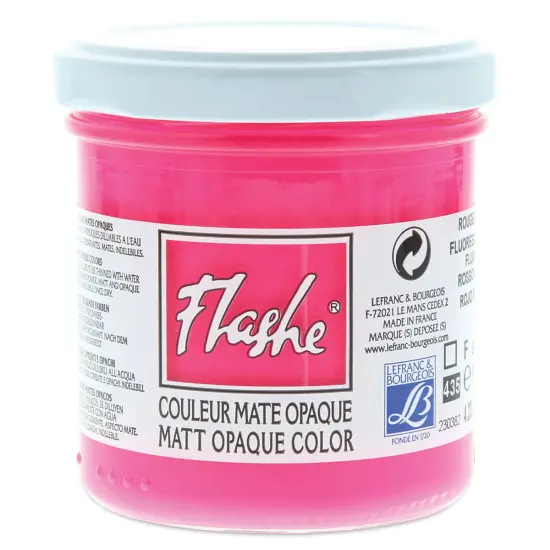 Lefranc & Bourgeois Flashe Vinyl Paint - Fluorescent Red, 125 ml jar {1}