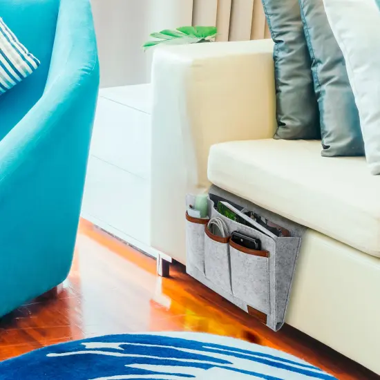 Creekview Home Emporium Felt Bedside Caddy - Gray Dorm Bedside Storage Caddy {5}