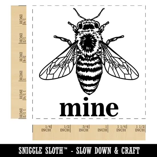 Bee Be Mine Valentine Self-Inking Rubber Stamp Ink Stamper Black {1}