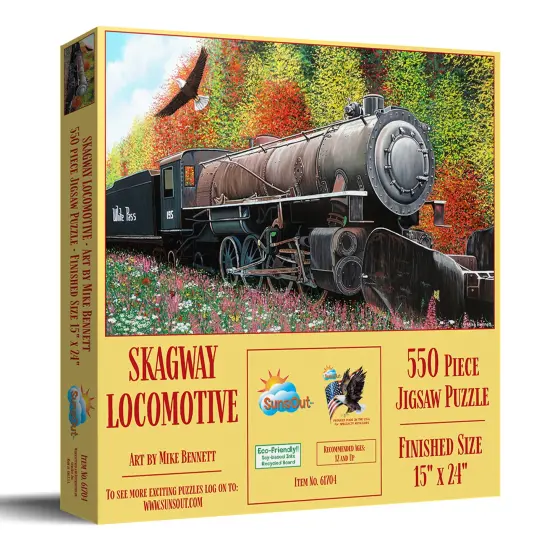 Sunsout Skagway Locomotive 550 pc Jigsaw Puzzle 61704 {3}