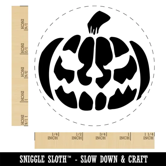 Spooky Halloween Jack o Lantern Pumpkin Rubber Stamp for Stamping Crafting Planners {1}