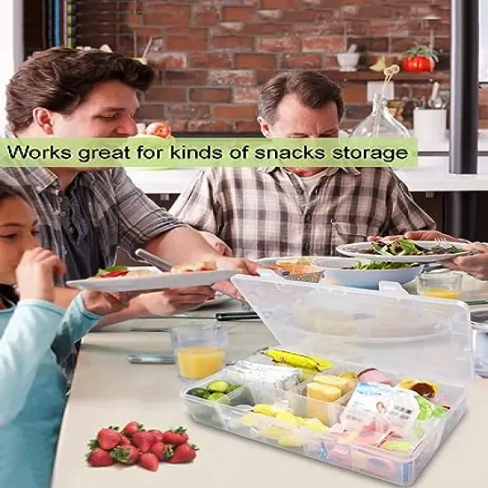 4 Pieces Tackle Box Organizer Plastic Jewelry Box with Dividers Snackle Box Charcuterie Container Bead Organizer Containers Craft Storage Organizers {4}