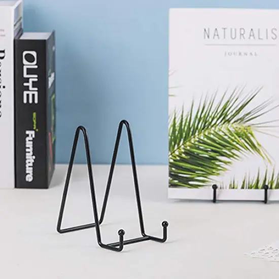 Plate Stands for Display - Iron Easel Stand Plate Holder Display Stand Picture Frame Stand for Pictures | Photo|Decorative Plate |Dish | Tabletop Art - 6 inch-Black(6 Pack) {6}