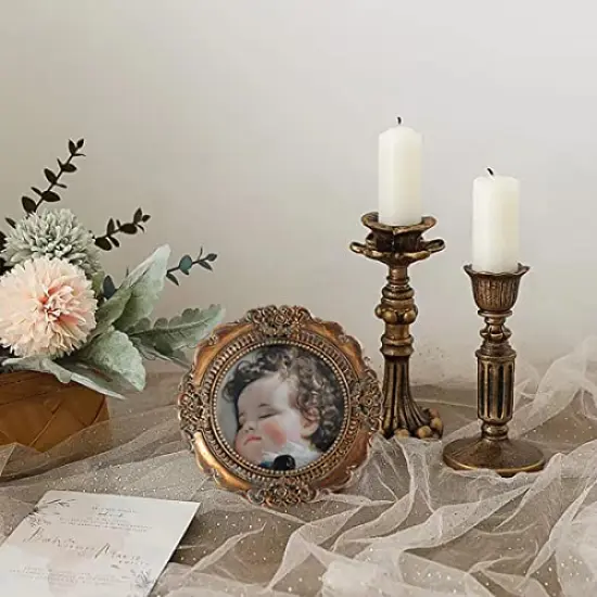 Vintage 3x3 Small Round Picture Frame (1 pack) {4}