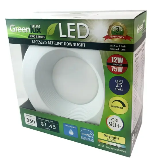 High Quality 5-6inch Recessed LED 12w 850lm 5000K Downlight Kit - 75w equiv. Daylight {2}