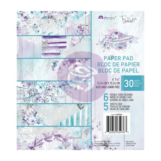Prima Marketing Double-Sided Paper Pad 6"X6" 30/Pkg-Aquarelle Dreams {1}