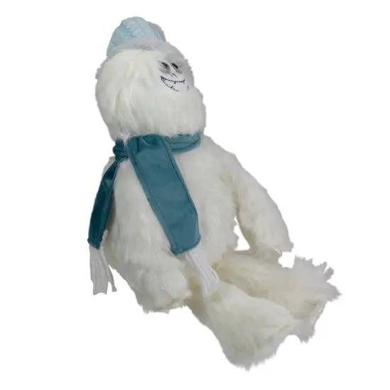 Northlight Plush Sitting Yetiwith Knitted Hat Christmas Figure - 22" - White and Blue {4}