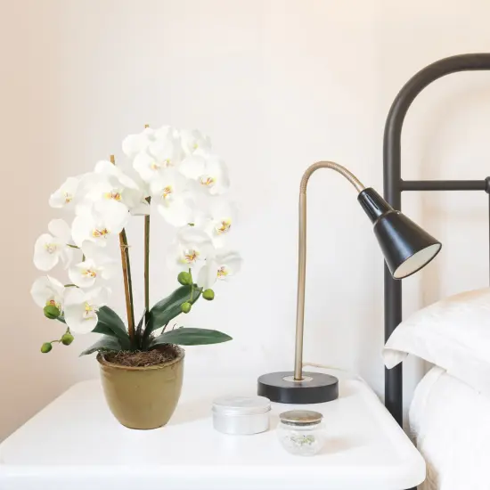 White Phalaenopsis Orchid Stem: Set of 4, 33.5-Inch, Floral Home by Artificial Flowers {5}